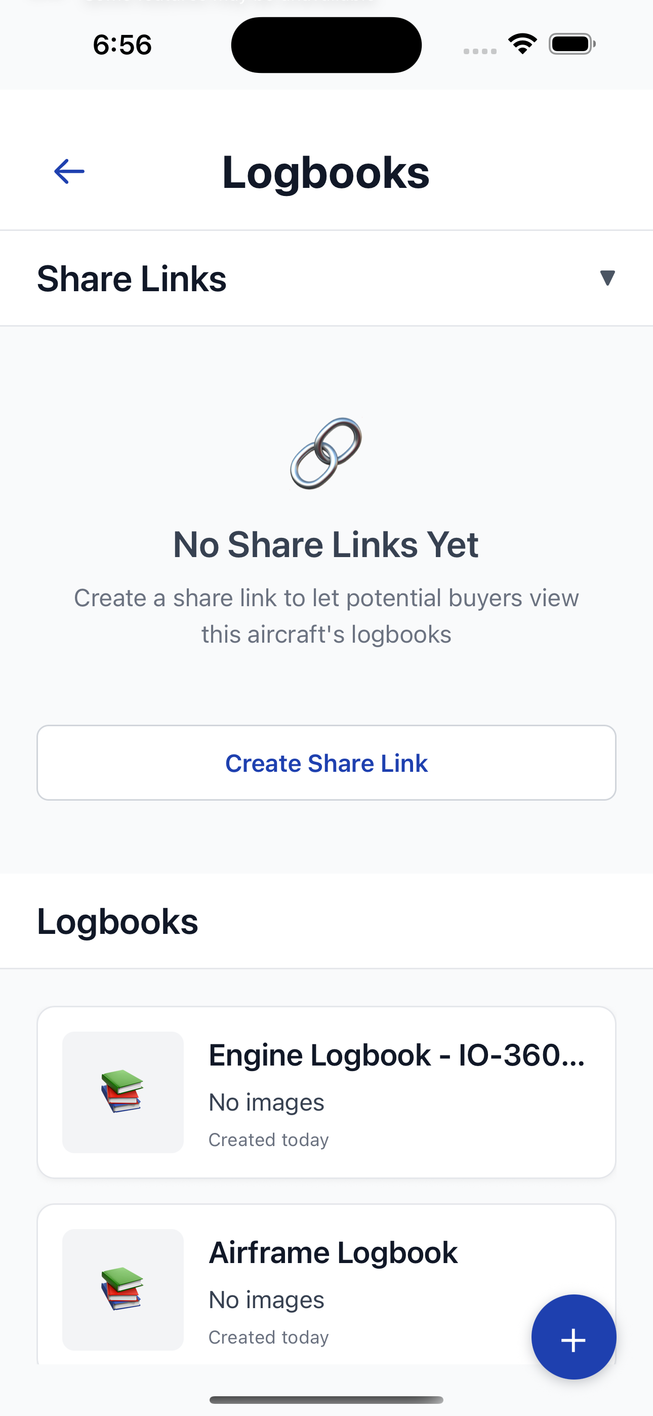 LogIQ organized logbooks screen